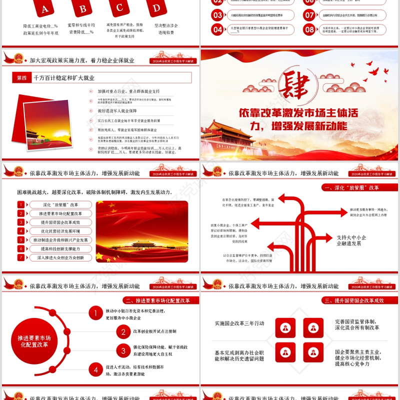 2020全国两会政府工作报告学习解读ppt