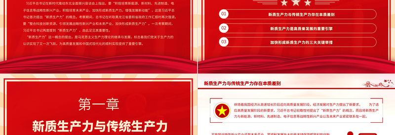 2023加快形成新质生产力着力推动高质量发展PPT大气精美风党员干部学习教育专题党课课件