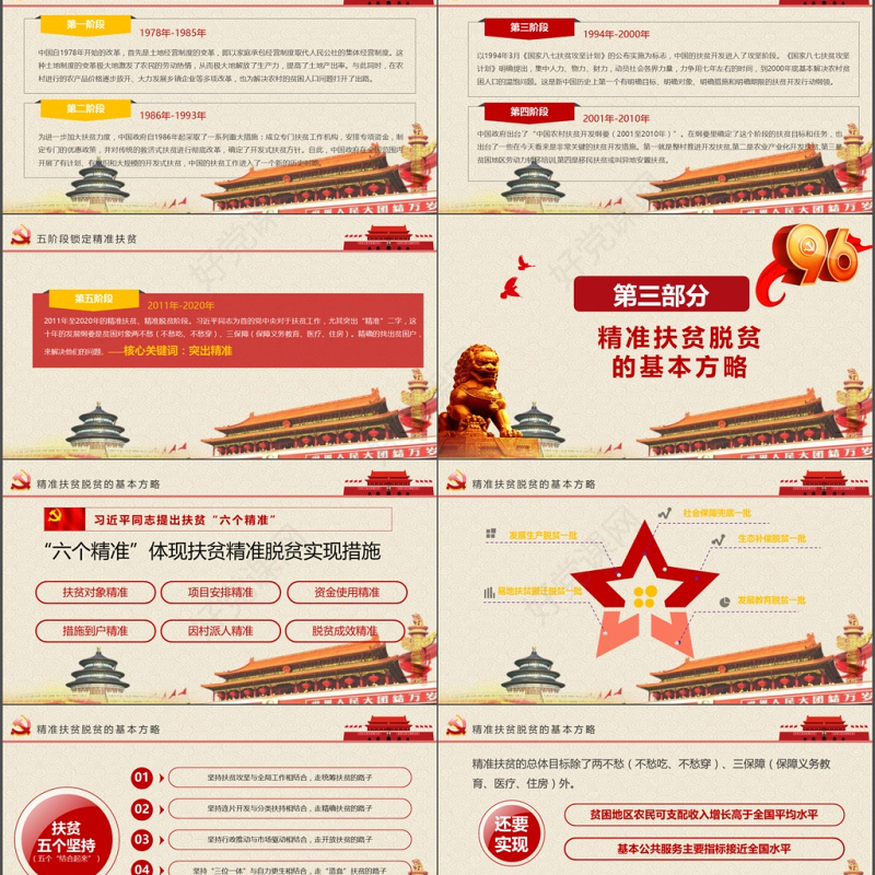 大气详细精准扶贫精准脱贫工作PPT模板