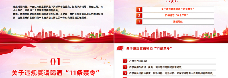 简洁大气部队禁酒令PPT军队管酒治酒工作宣传课件
