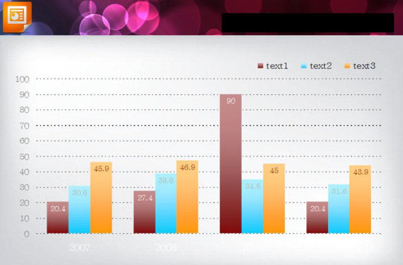 可编辑数据的PPT柱状图模板