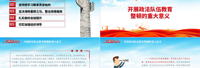 2021全国政法队伍教育整顿动员大会庆祝建党100周年PPT