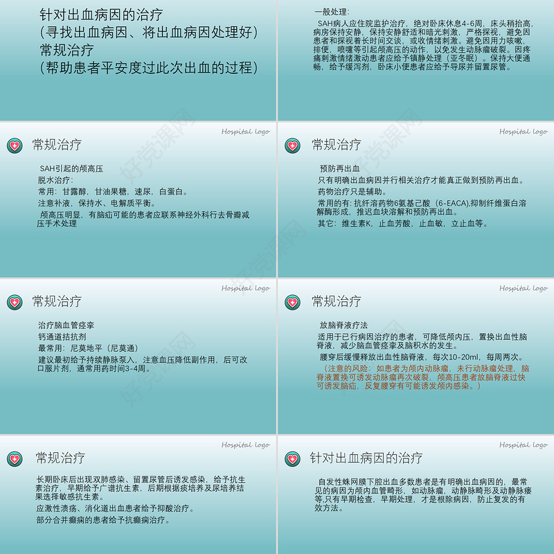 2022蛛网膜下腔出血PPT创意简约医疗教学各种疾病医理PPT模板