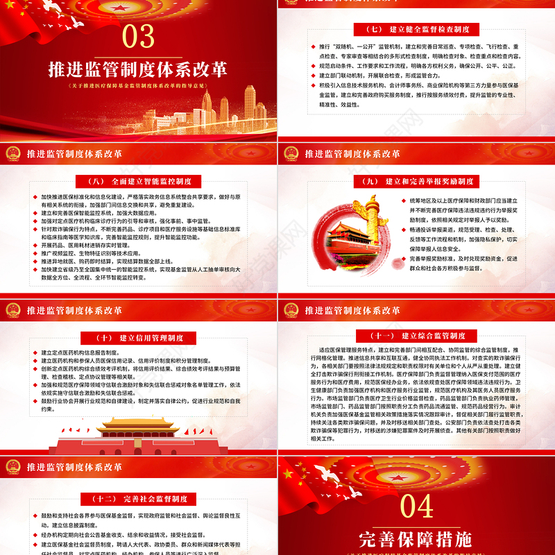 关于推进医疗保障基金监管制度体系改革的指导意见PPT模板