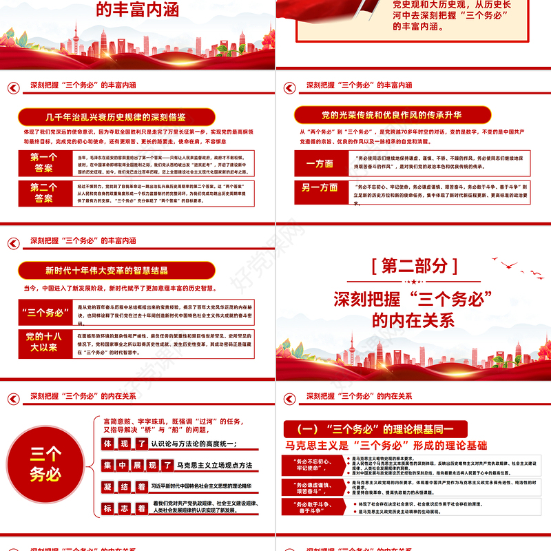 2022“三个务必”的深刻内涵和重大意义PPT简洁大气风党员干部学习解读党的二十大报告精神专题党建党课课件模板