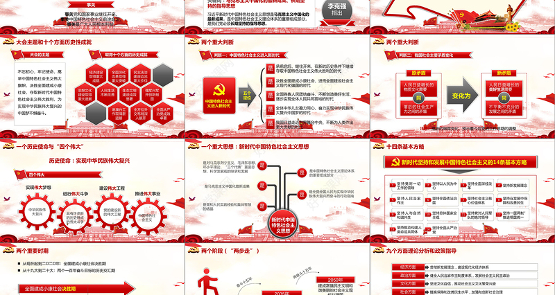 十九大报告精神学习新时代党员党课PPT