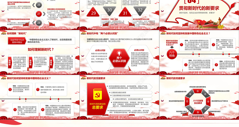 十九大报告精神学习新时代党员党课PPT