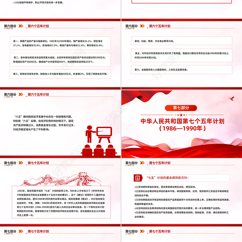 党政风前十四个五年计划内容回顾PPT课件