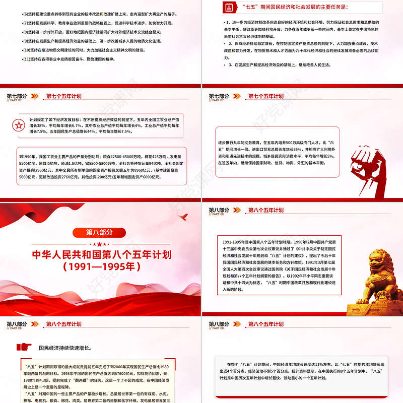 党政风前十四个五年计划内容回顾PPT课件