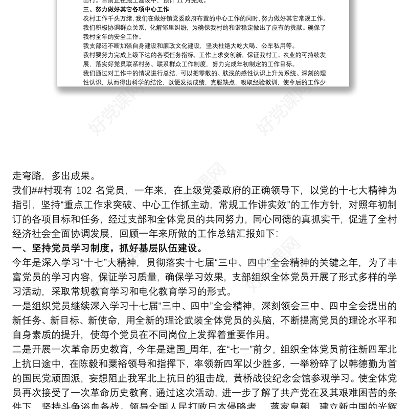 2021党支部工作总结材料