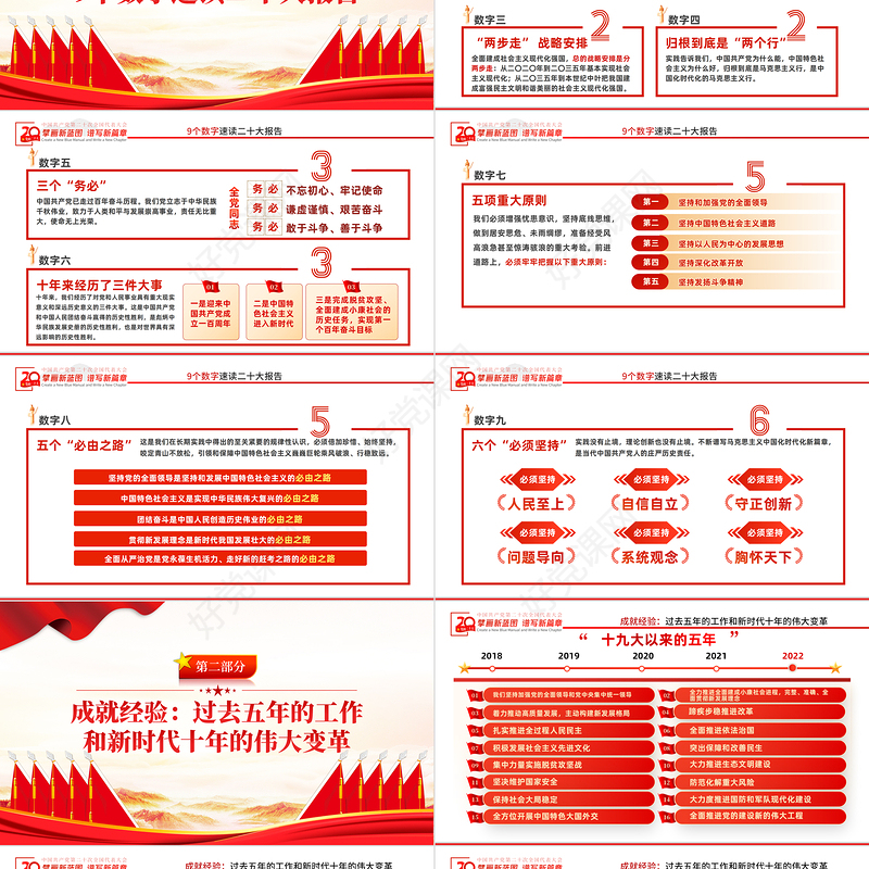 2022奋力夺取全面建设社会主义现代化国家新胜利PPT红色党政风支部学习落实贯彻党的二十大精神党课党建课件模板