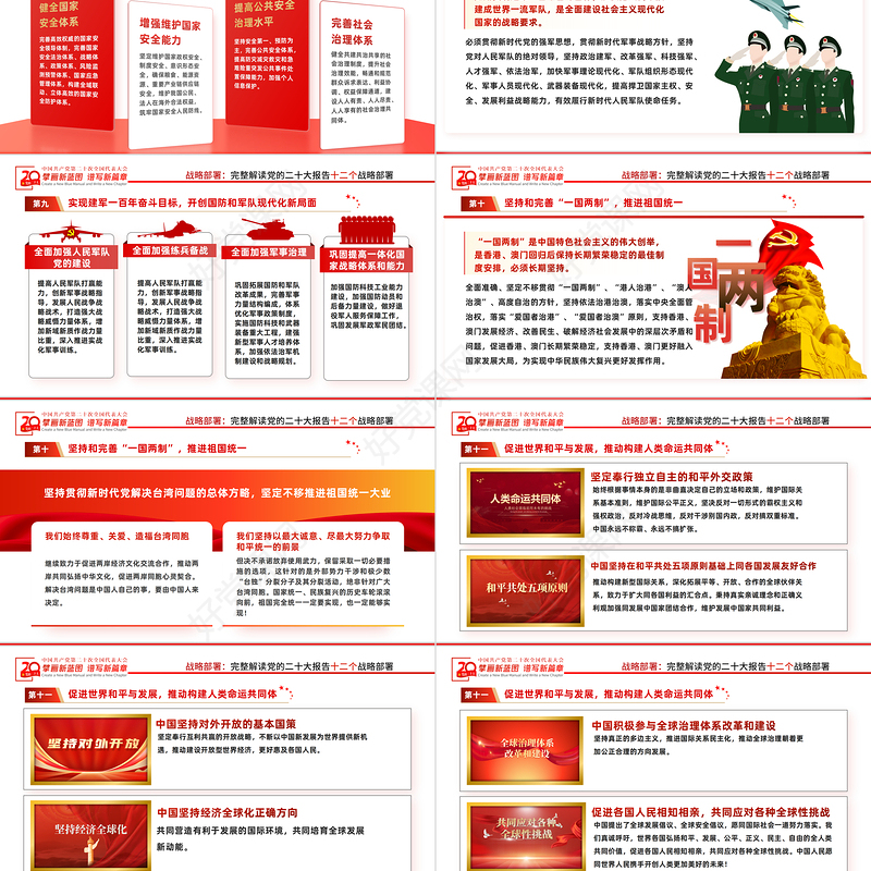 2022奋力夺取全面建设社会主义现代化国家新胜利PPT红色党政风支部学习落实贯彻党的二十大精神党课党建课件模板