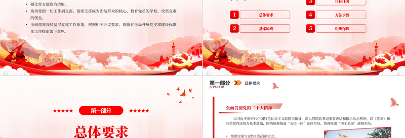 红色实用2023年党支部标准化规范化建设工作方案PPT