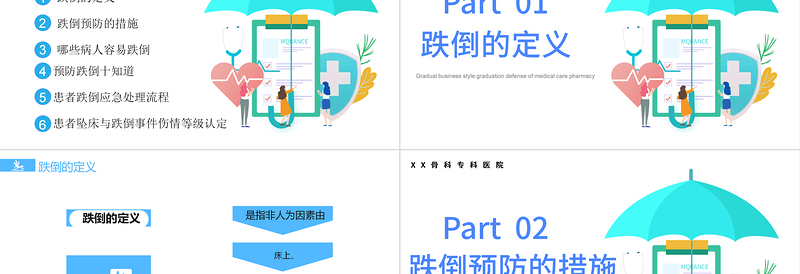2022医疗跌倒坠床应急预案与处理流程PPT清新简约医疗应急预案通用PPT
