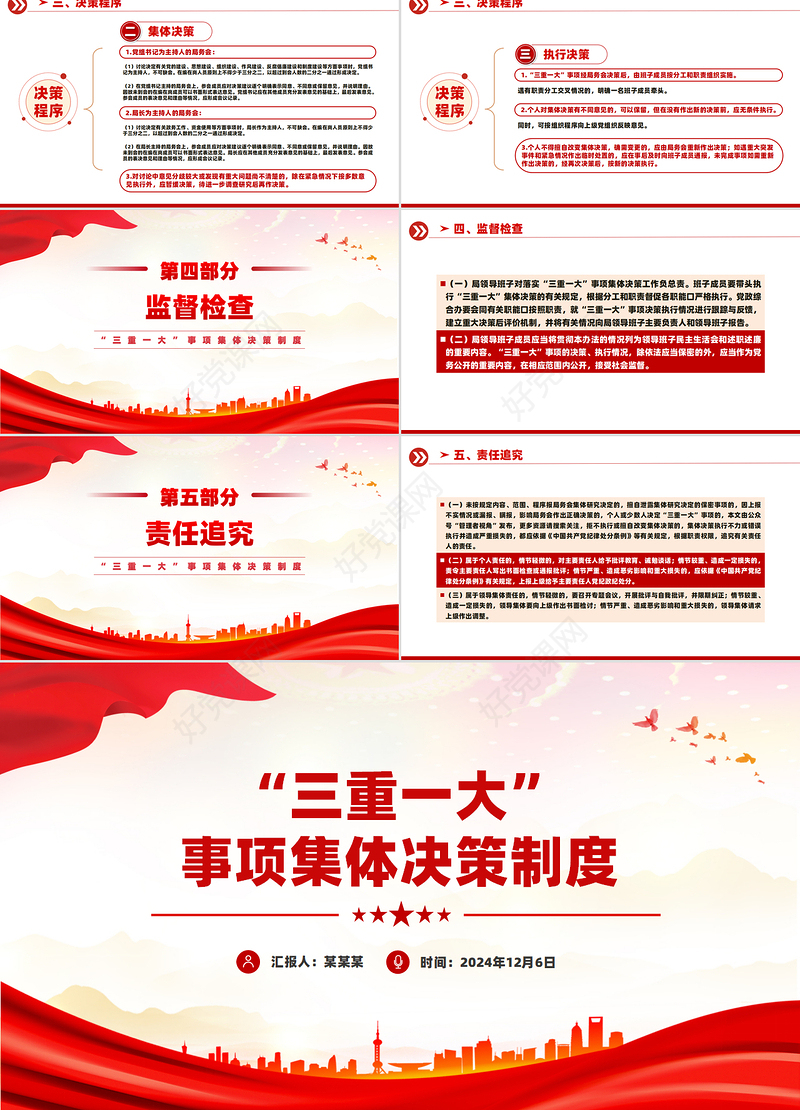 精品“三重一大”事项集体决策制度PPT模板课件
