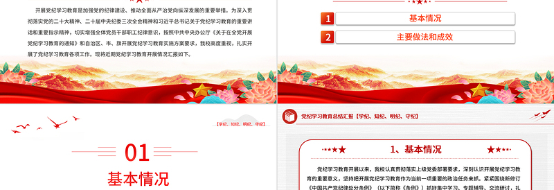 2024年党政部门党纪学习教育总结汇报PPT课件模板