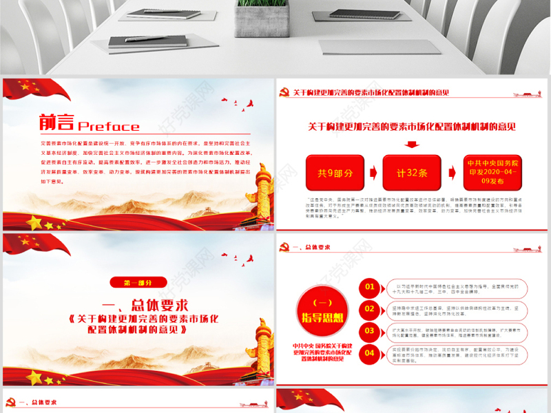原创学习解读中共中央国务院关于构建更加完善的要素市场化配置体制机制的意见ppt