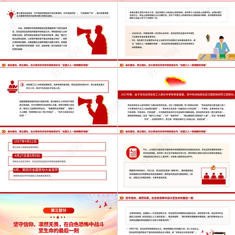 红色精美全党同志的模范PPT2025纪念苏兆征同志诞辰140周年课件