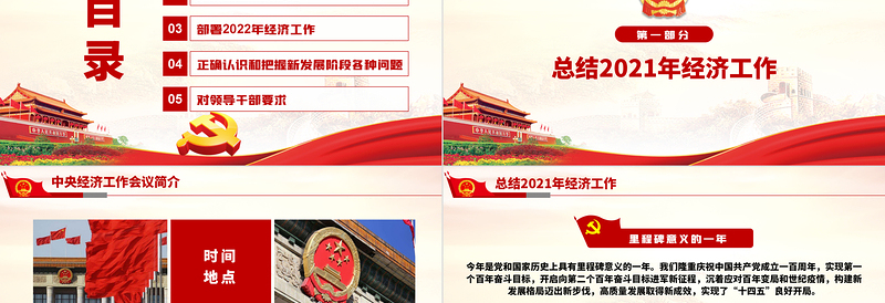 2021中央经济工作会议PPT学习解读2022年经济工作部署正确认识和把握新发展阶段各种问题党课课件