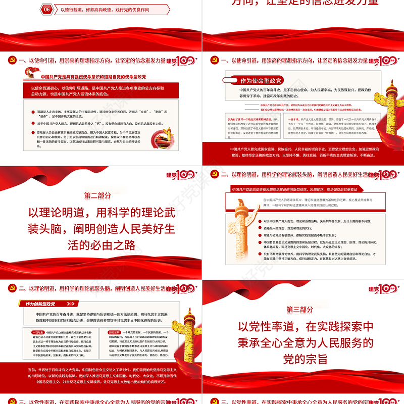 2021中国道路是怎样走出来的-中国共产党人百年奋斗的心路历程PPT建党100周年党员教育培训专题党课课件