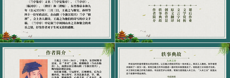 2022兰亭集序PPT课件中国风高中语文部编人教版教学课件