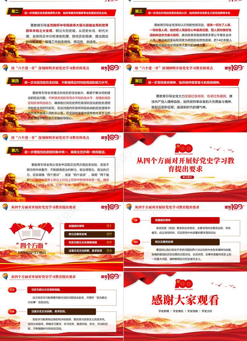 2021党史学习教育PPT模板为什么学党史怎么学专题党课