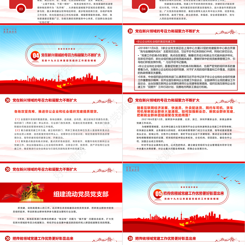 建强战斗堡垒夯实执政之基PPT蓝色大气党的十九大以来基层党组织建设工作总结党建党课课件