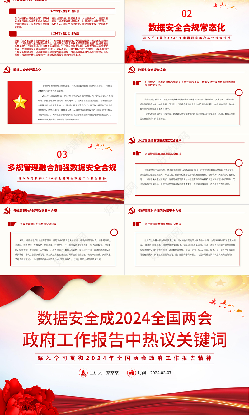 党政风2024全国两会政府工作报告中热议关键词PPT