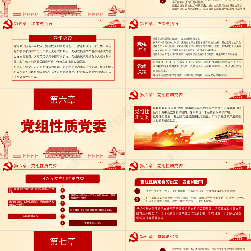 原创中国共产党党组工作条例学习解读党课PPT
