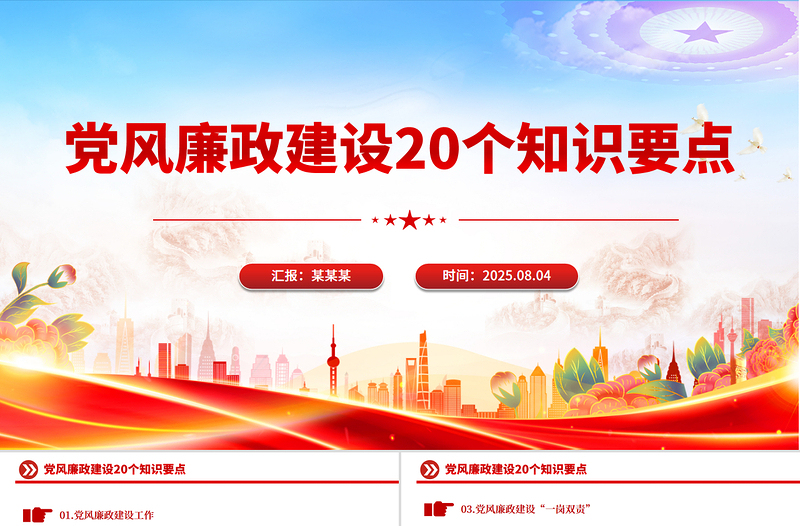 2025党风廉政建设20个知识要点PPT课件