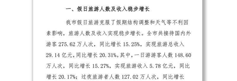 公文素材:市旅游产业发展委员会2016年春节假日工作总结