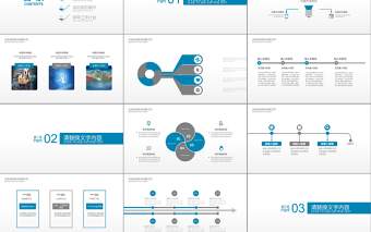 2019蓝色网络安全PPT模板