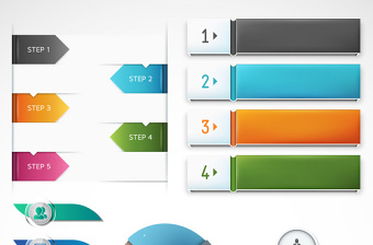 图表PPT元素矢量图标图形-含多个ppt元素