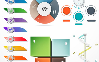 图表PPT元素矢量图标图形-含多个ppt元素