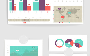 矢量PPT数据统计图表素材