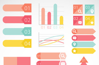 彩色PPT元素矢量图形图标-含多个ppt元素