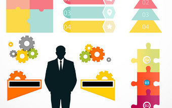 彩色PPT元素矢量图形图标-含多个ppt元素