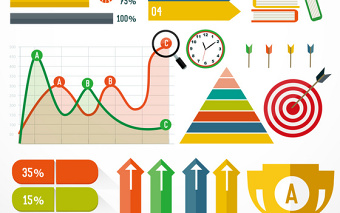 彩色商务概念PPT素材矢量图形-含多个ppt元素