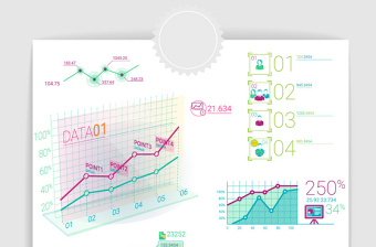 10款矢量多彩清新企业信息图表