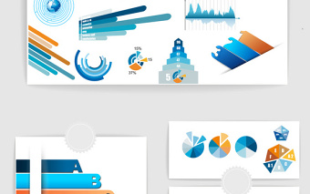 矢量PPT数据箭头统计图表