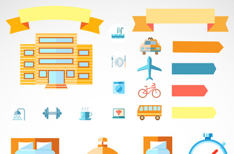 酒店PPT元素矢量图标图形