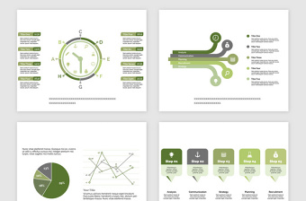 绿色的PPT报表类矢量素材