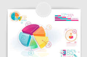 11款矢量多彩清新企业信息图表元素