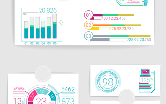 11款矢量多彩清新企业信息图表元素