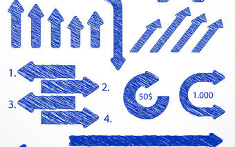 蓝色手绘线条创意PPT矢量图形