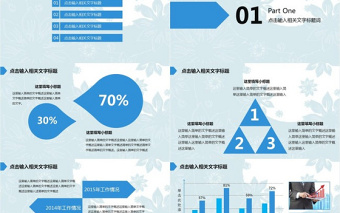 蓝色简约工作报告PPT模板