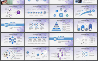 紫色时尚唯美小清新微立体商务工作总结汇报通用ppt模板