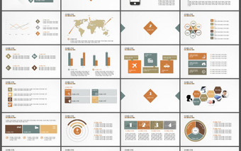 素雅小清新多功能PPT模板-含多个ppt元素