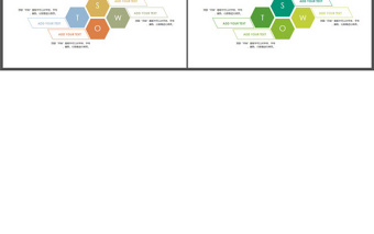 SWOT-商业图表-六边四色