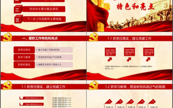 红色大气基层党建党委党支部工作汇报PPT模板